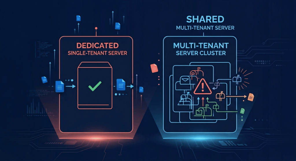 Dedicated vs shared email infrastructure comparison for cold email deliverability