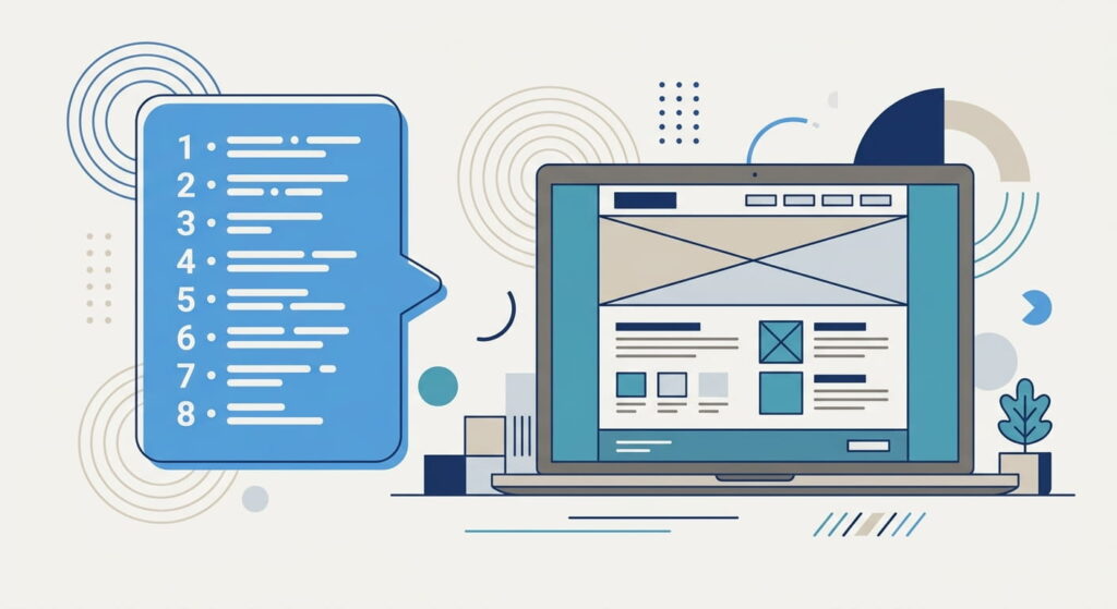 Numbered question list icon representing key questions to ask a web design agency