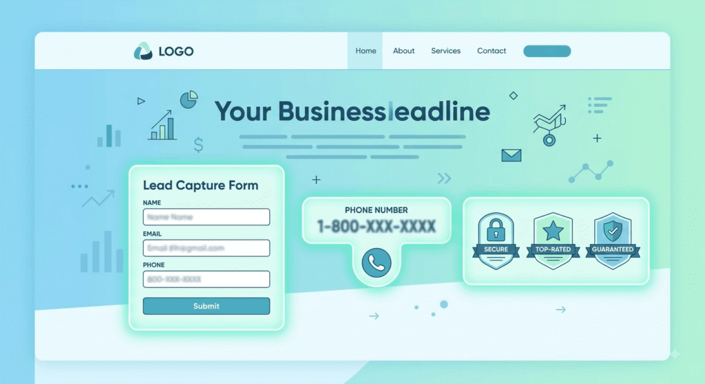 Page layout showing where lead capture forms convert best